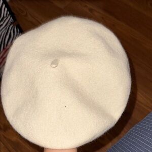 Cream Beret Hat